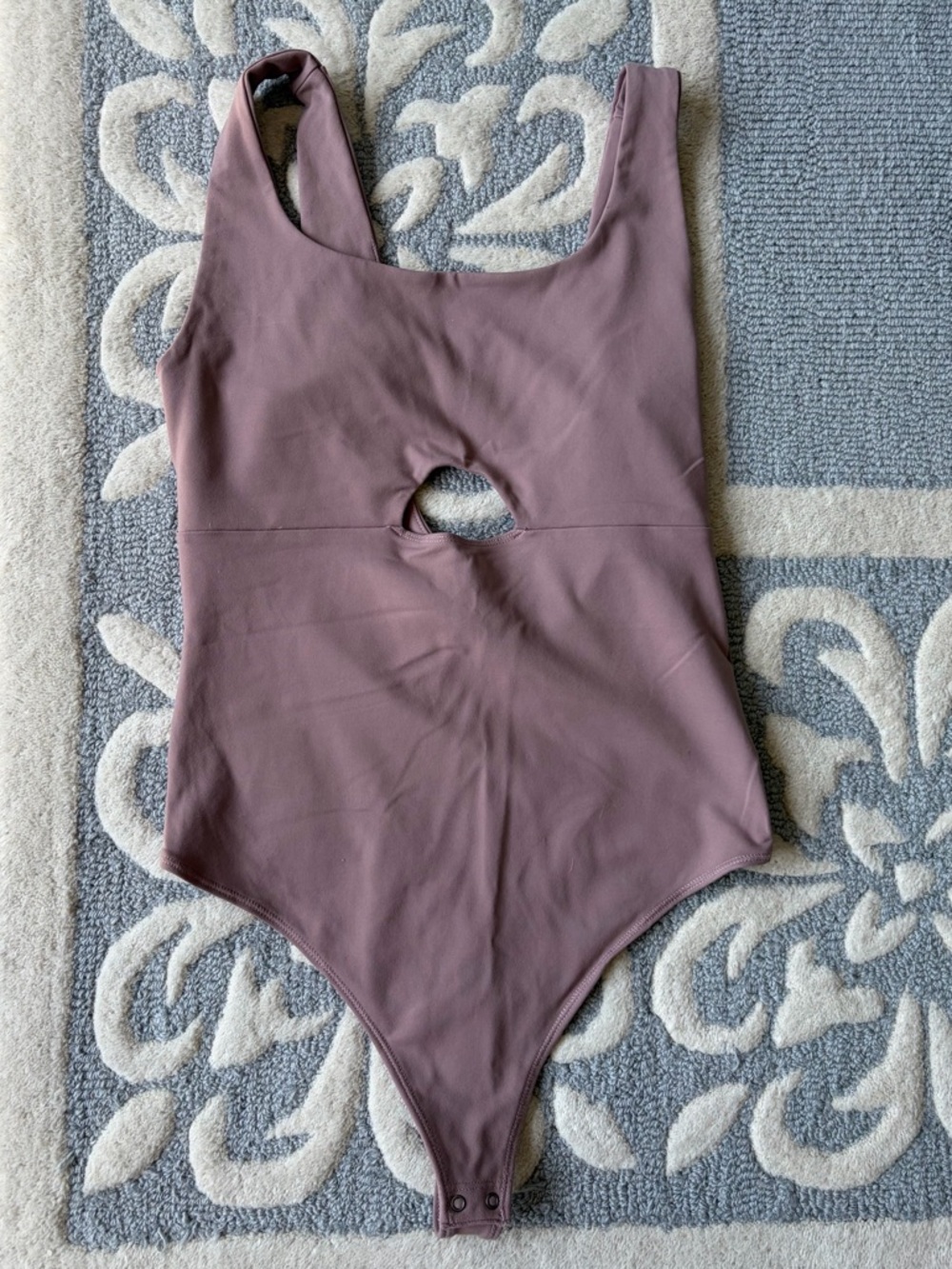 Abercrombie Mauve One-Piece Bodysuit with Front Cutout